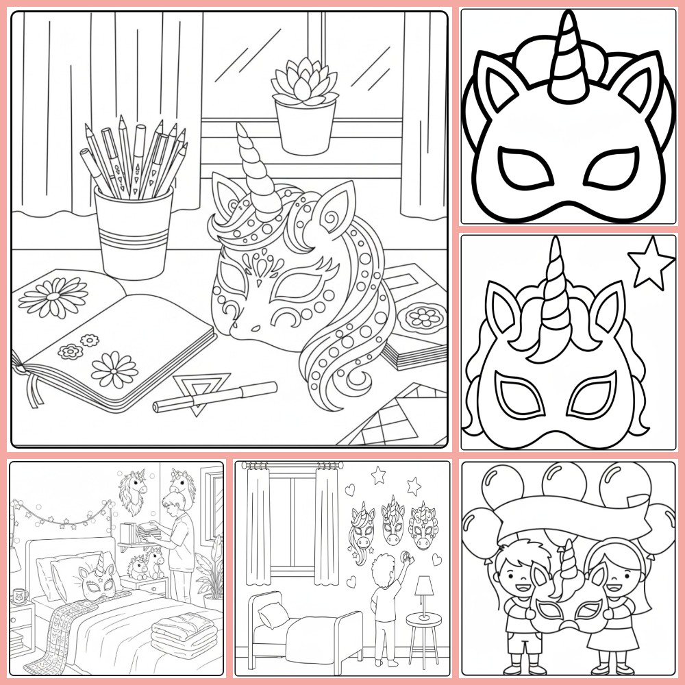 Gratis Unicorn Masker Kleurplaat Om Te Printen PDF