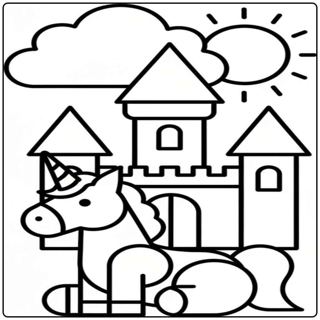 Magische unicorn kleurplaat voor creatief kleurplezier!