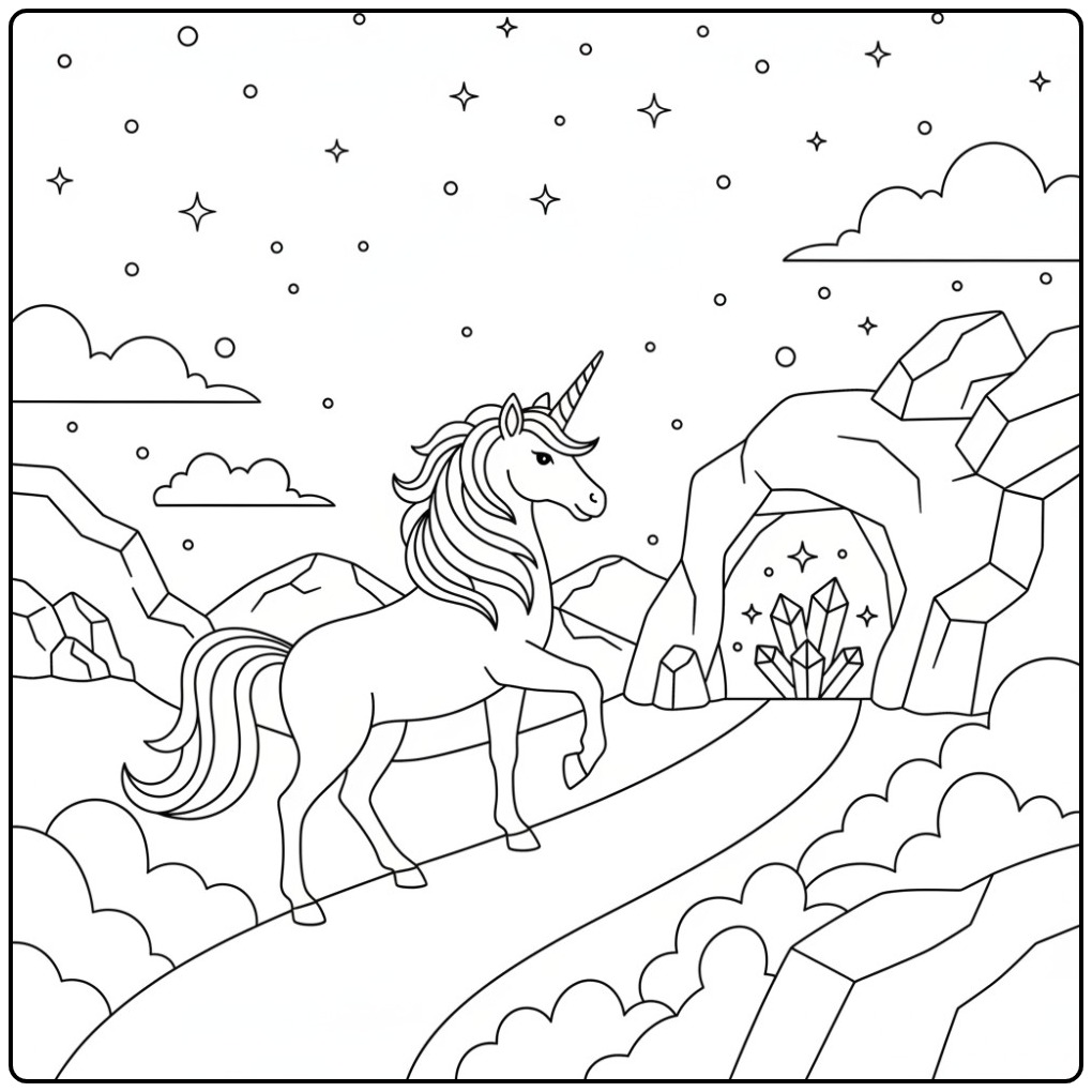 Magische unicorn kleurplaat voor creatieve geesten