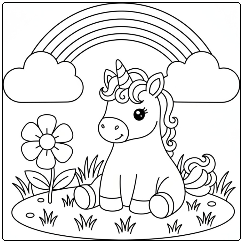 Leuke unicorn kleurplaat, print en kleur in!