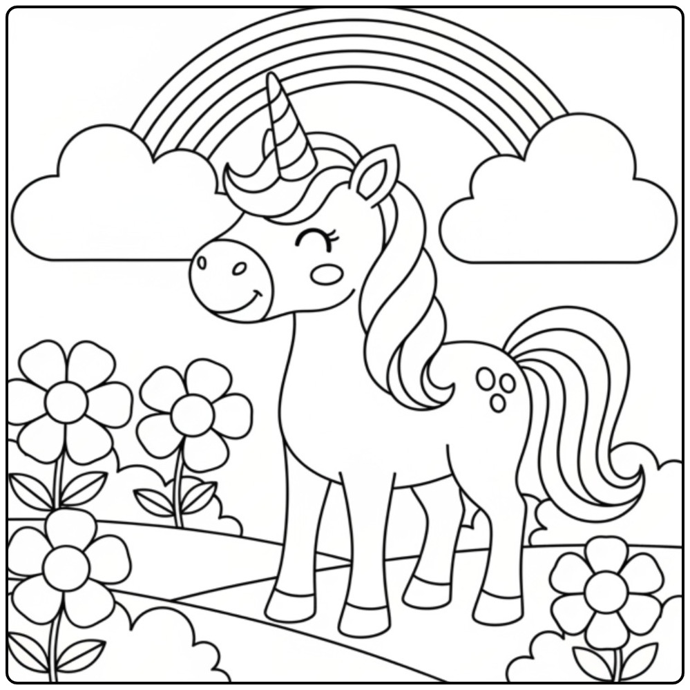Download unicorn kleurplaat! Print en kleur deze mooie eenhoorn.