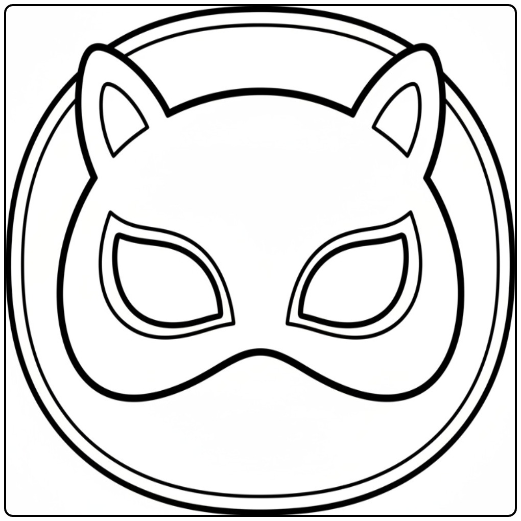 Kat masker kleurplaat, unicorn masker kleurplaat kind knutselen