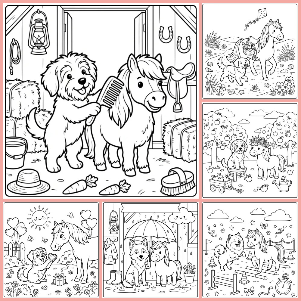 Gratis Kleurplaten Hond En Paard Om Te printen PDF