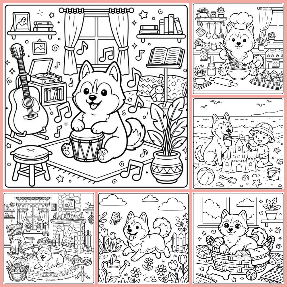 Gratis Kleurplaten Husky Om Te Printen PDF