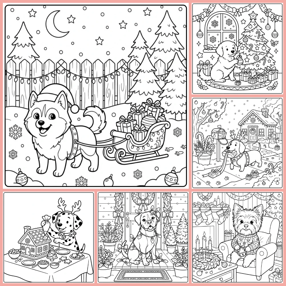 Gratis Kleurplaten Kerst Hond Om Te Printen PDF