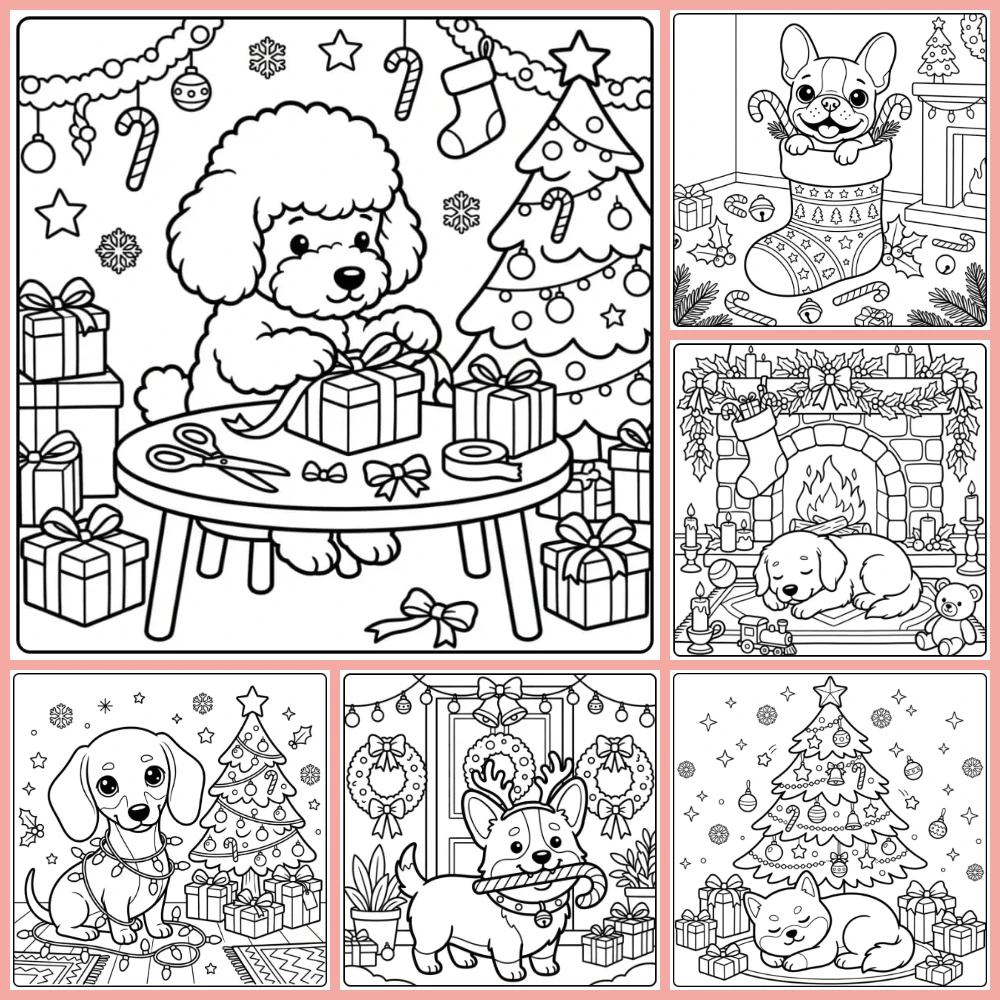 Gratis Kleurplaten Kerst Puppy Om Te Printen PDF