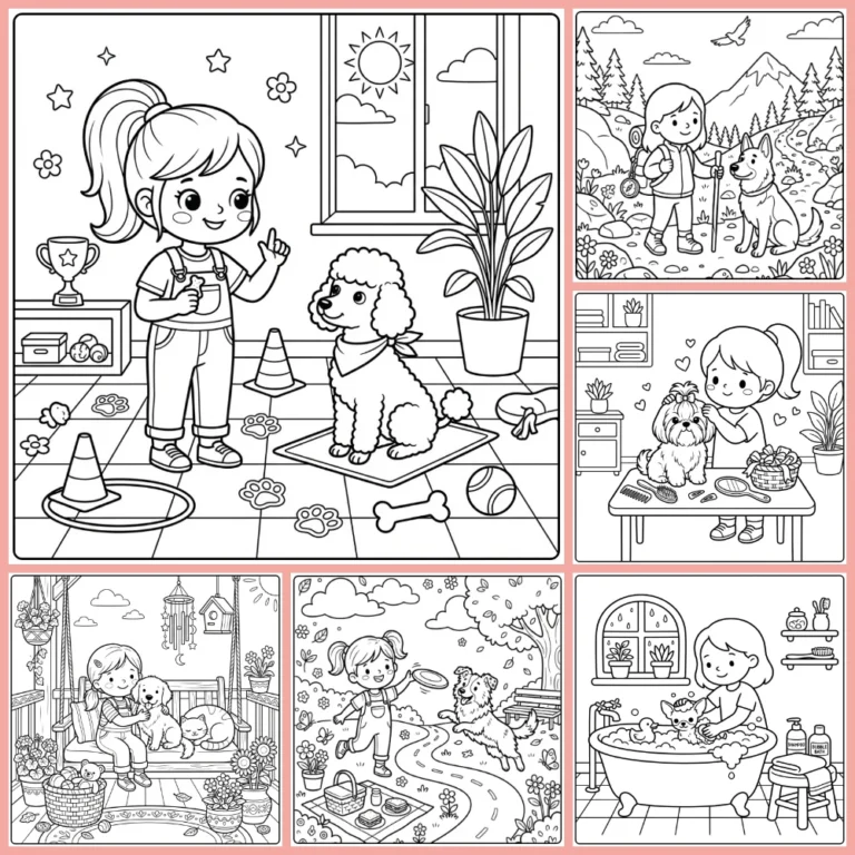 Gratis Kleurplaten Meisje Met Hond Om Te Printen PDF