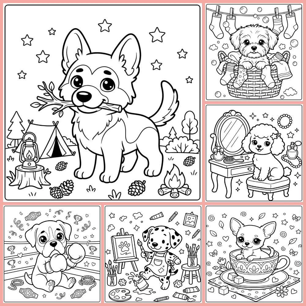 Gratis Kleurplaten Schattige Puppy Om Te Printen PDF