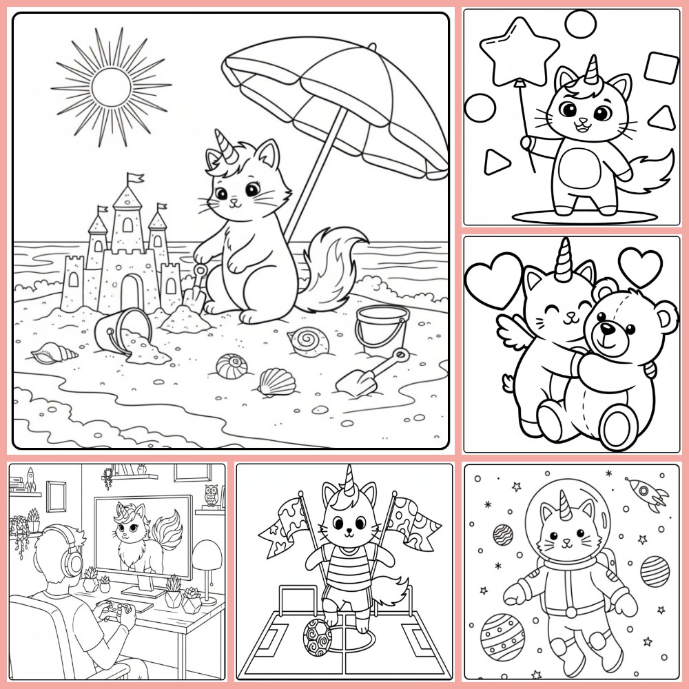 Gratis Unicorn Kat Kleurplaten Om Te Printen PDF