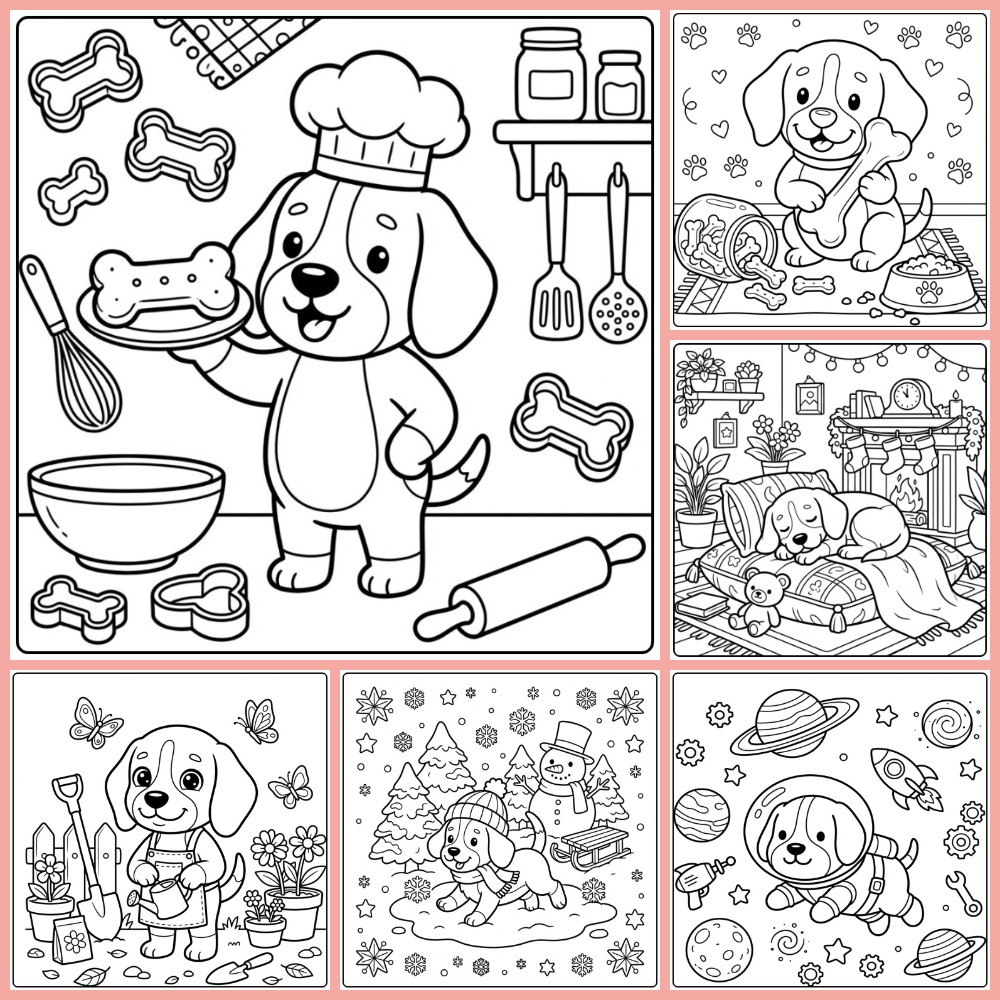 Gratis beagle kleurplaat om te printen PDF