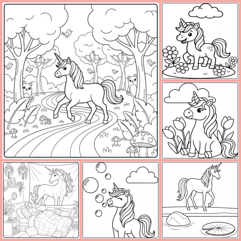 Gratis unicorn kleurplaat makkelijk om te printen PDF