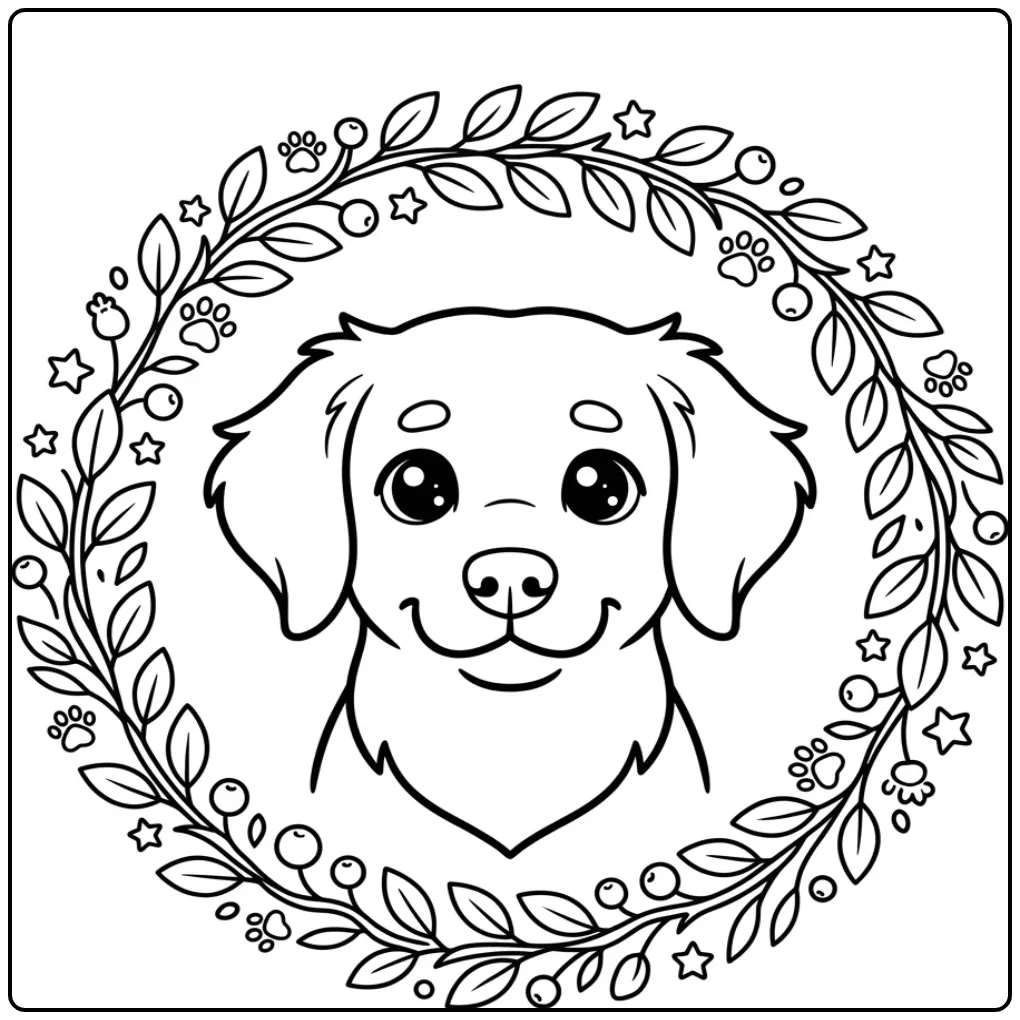 Leuke kleurplaat friese stabij hondje met grote ogen.