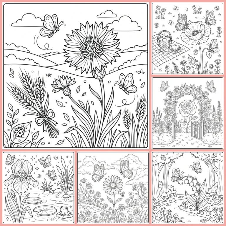 Gratis Kleurplaten Bloemen En Vlinders Om Te Printen PDF