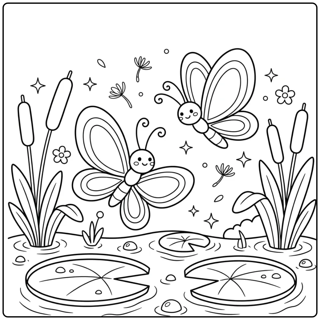 Twee dieren op vlinder kleurplaat volwassenen makkelijk