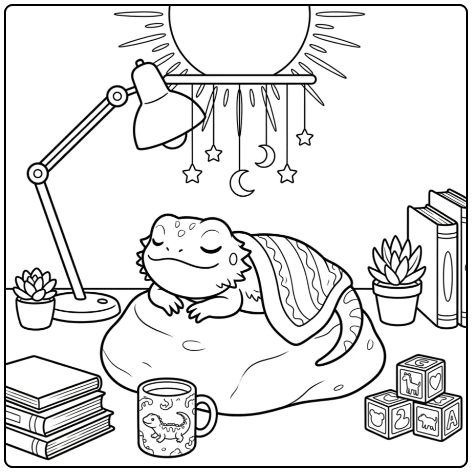 Lieve Baby baardagaam kleurplaat met sterren en maantjes