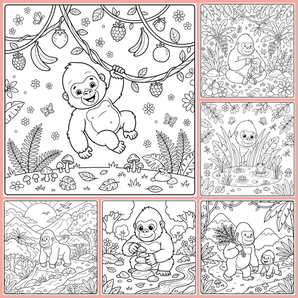 Gratis Gorilla Kleurplaten Om Te Printen PDF