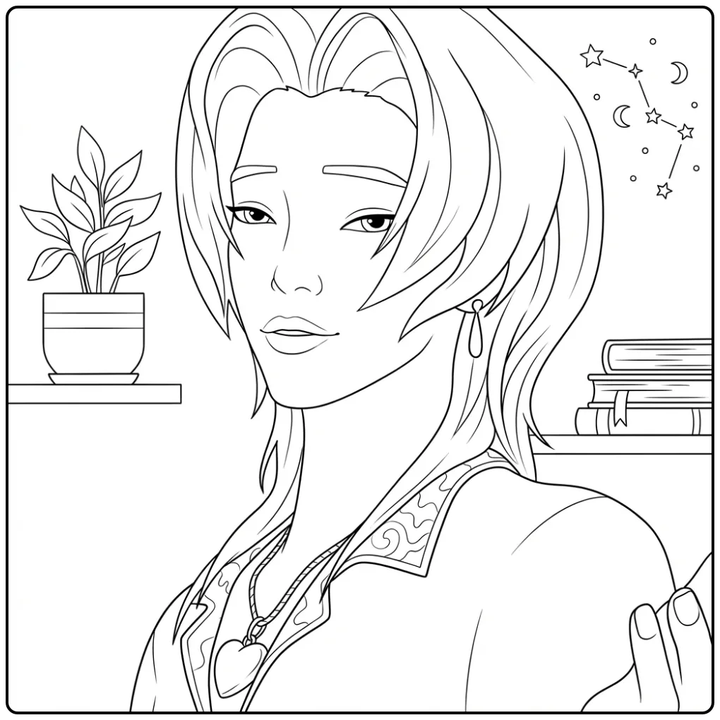 Kleurplaat kpop demon hunters Romance van een vrouw.