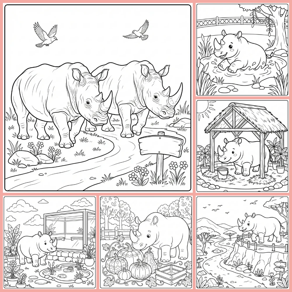 Gratis Kleurplaten Neushoorn Om Te Printen PDF