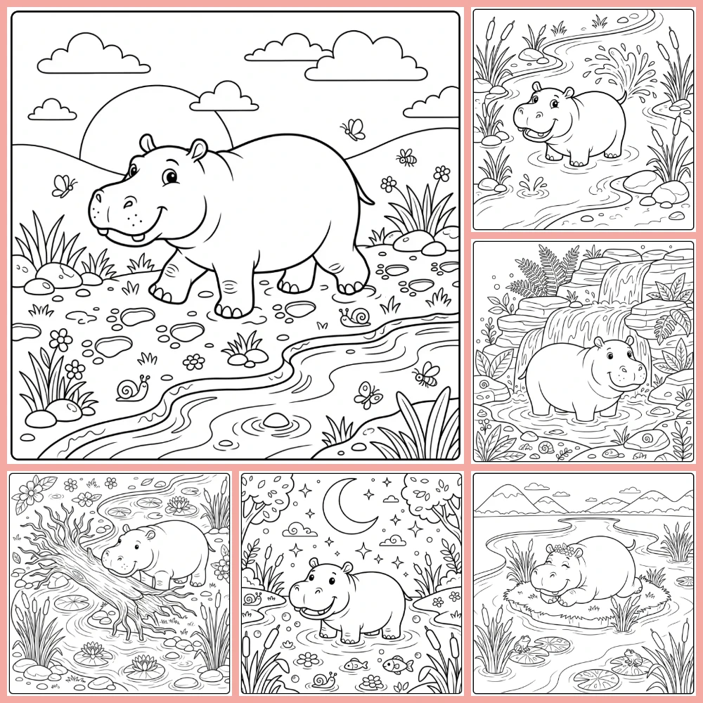 Gratis Kleurplaten Nijlpaard Om Te Printen PDF Voor Alle