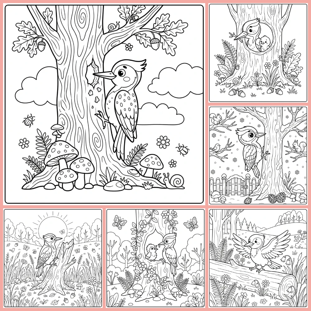 Gratis Kleurplaten Specht Om Te Printen PDF