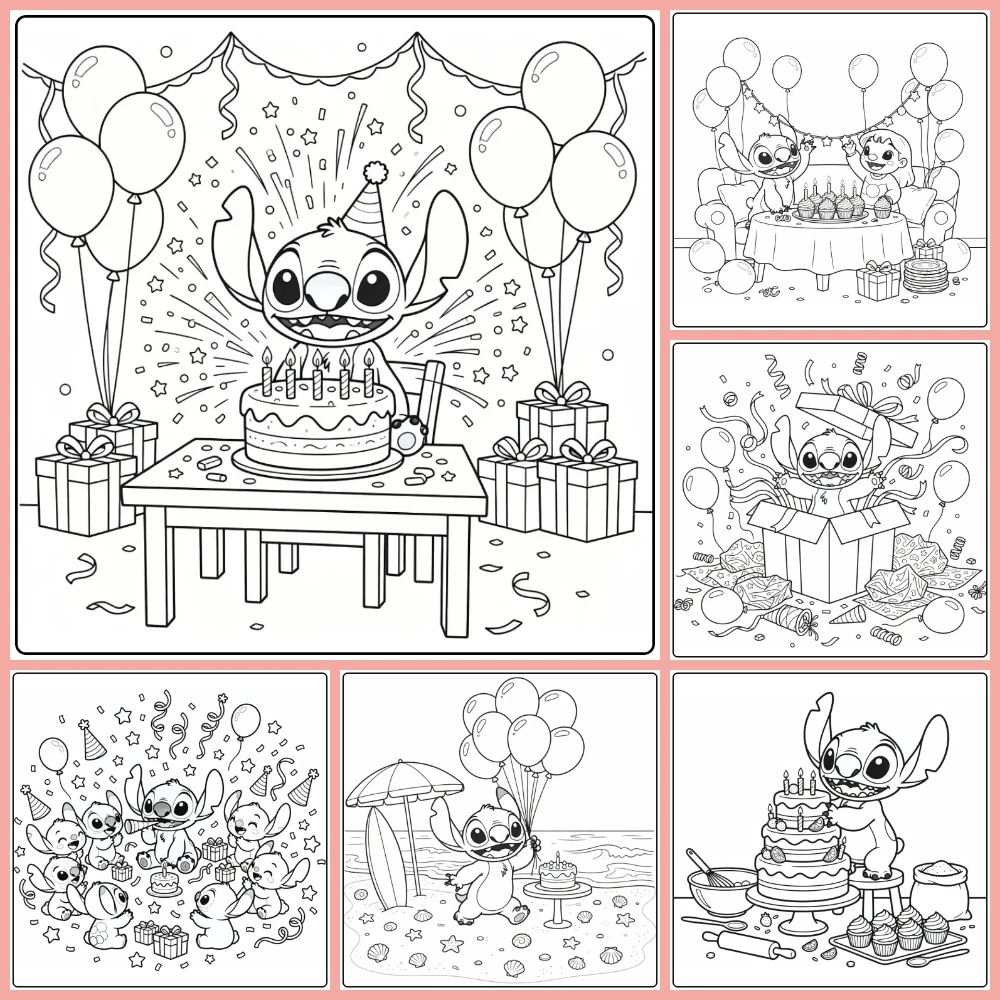 Gratis Kleurplaten Stitch Verjaardag Om Te Printen PDF