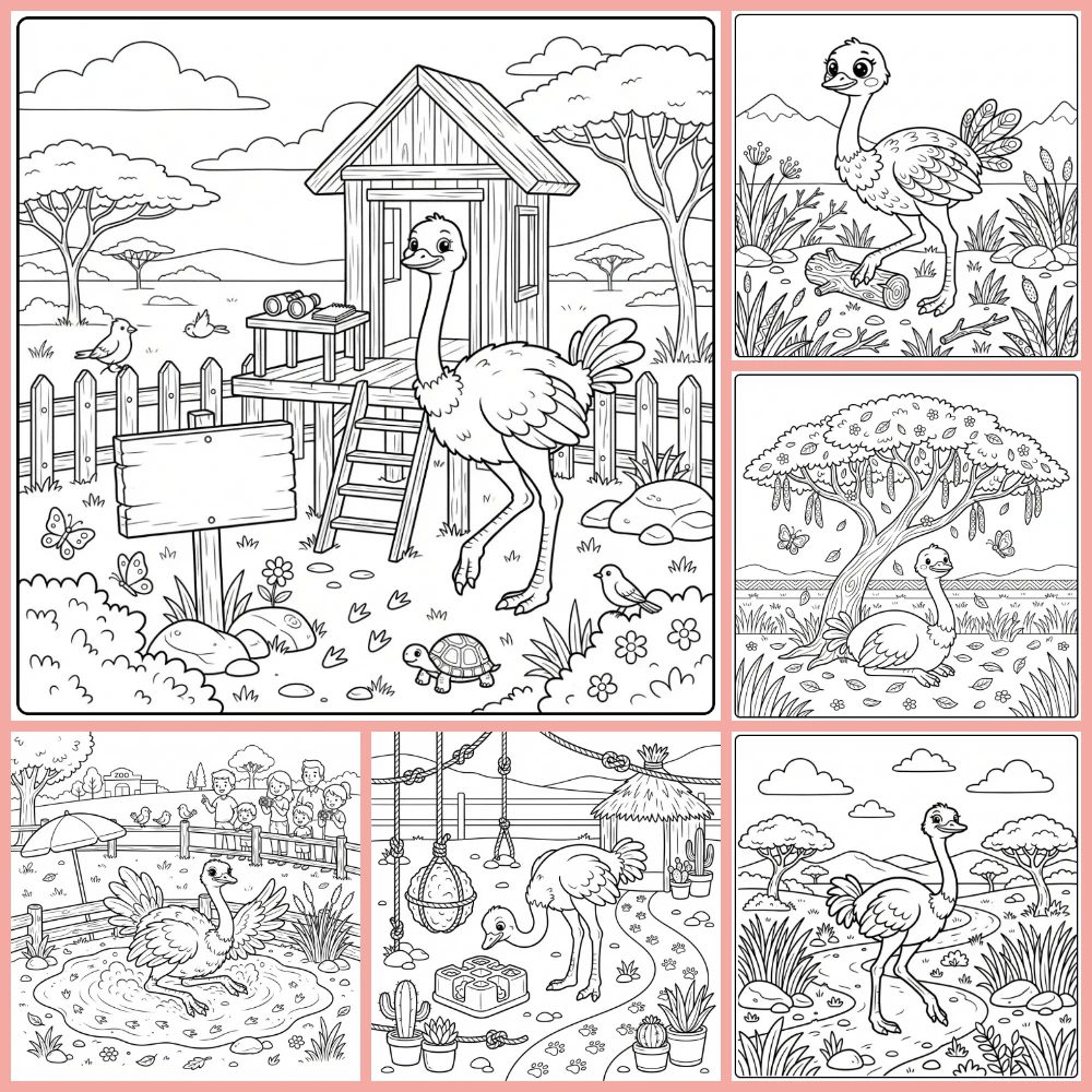 Gratis Kleurplaten Struisvogel Om Te Printen PDF