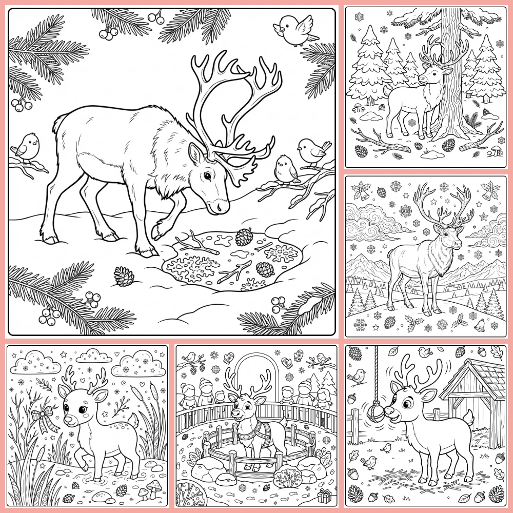 Gratis Rendier Kleurplaten Om Te Printen PDF