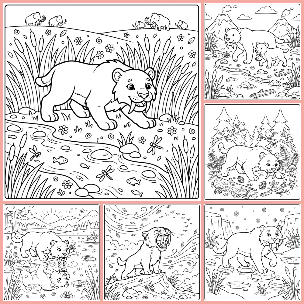 Gratis Sabeltandtijger Kleurplaten Om Te Printen PDF