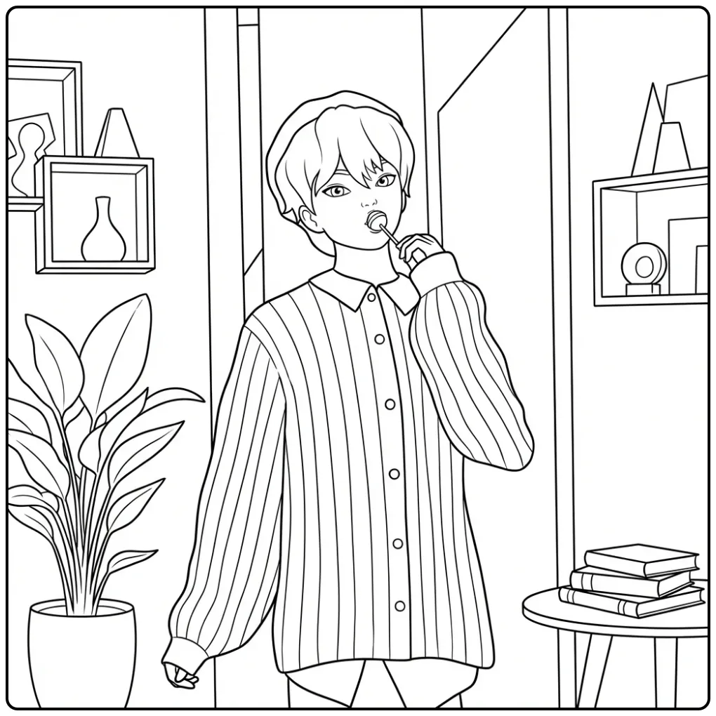 Jongen met lolly op kleurplaat kpop demon hunters baby saja.