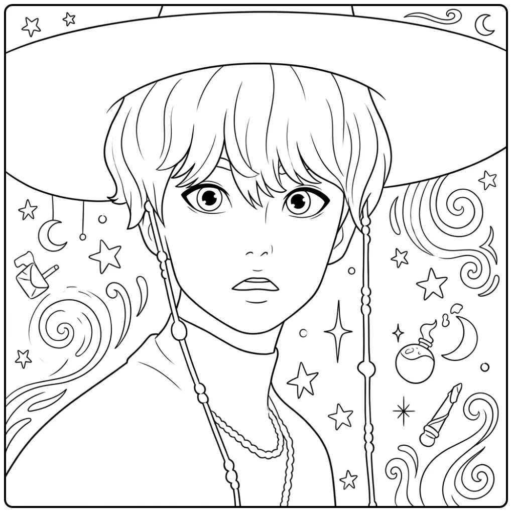 Een magische kleurplaat kpop demon hunters baby saja tekening.