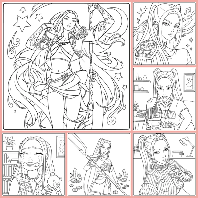 kleurplaat kpop demon hunters mira