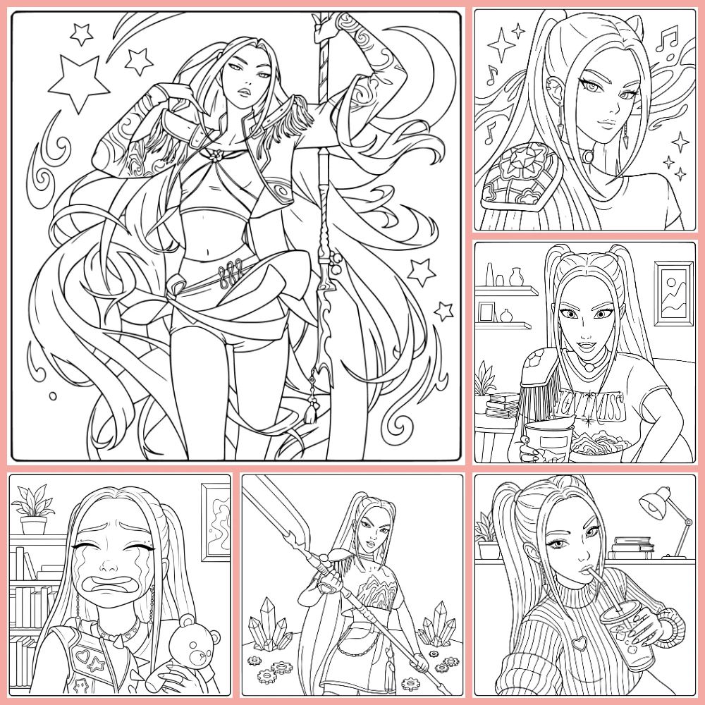 kleurplaat kpop demon hunters mira