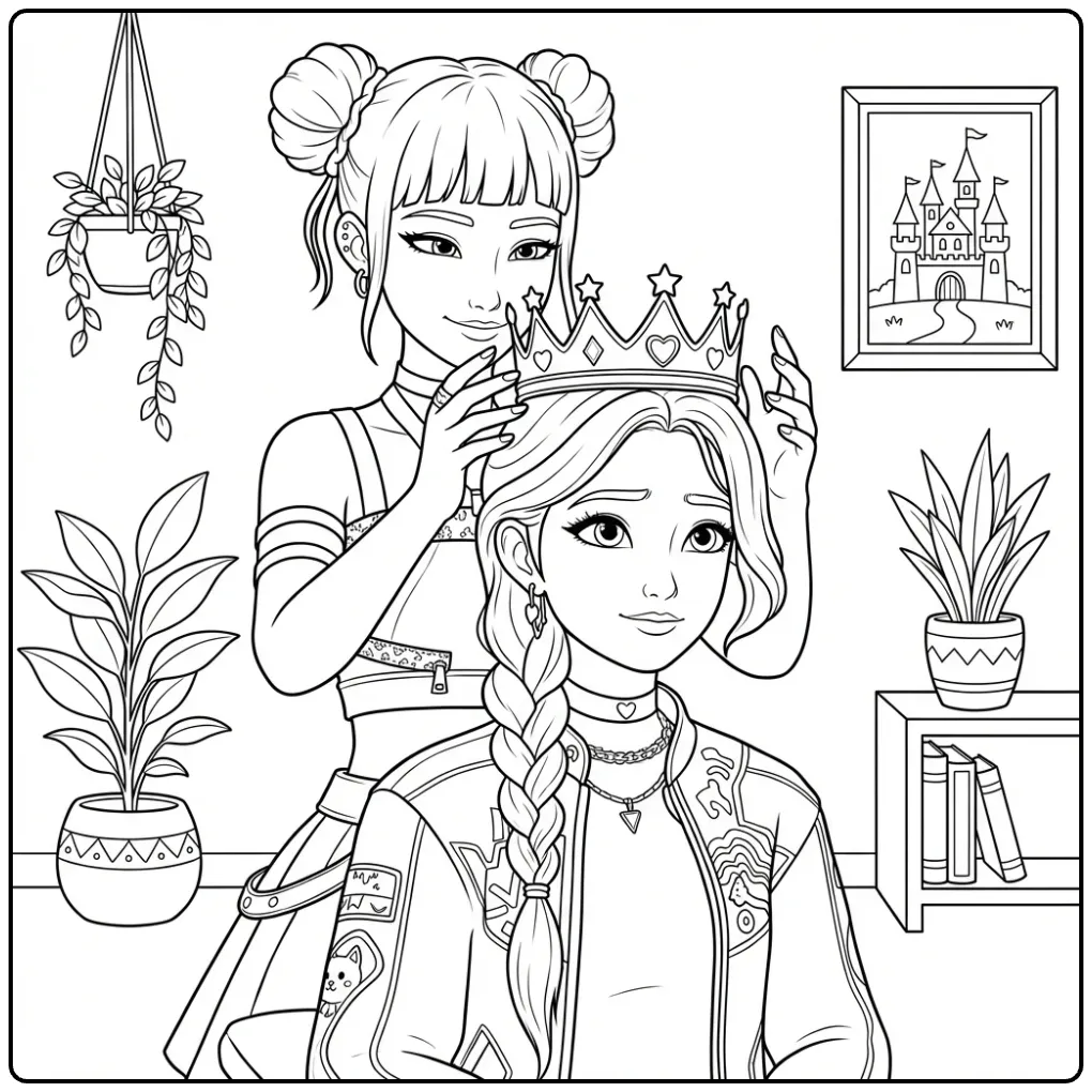 Kleurplaat kpop demon hunters rumi kroning.