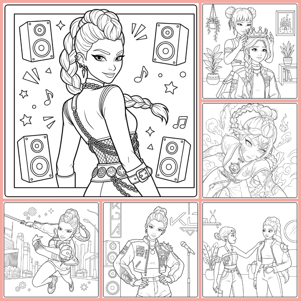 kleurplaat kpop demon hunters rumi