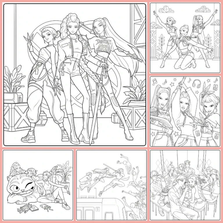 kpop demon hunters kleurplaat saja boys