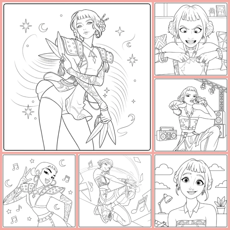 kpop demon hunters kleurplaat zoey