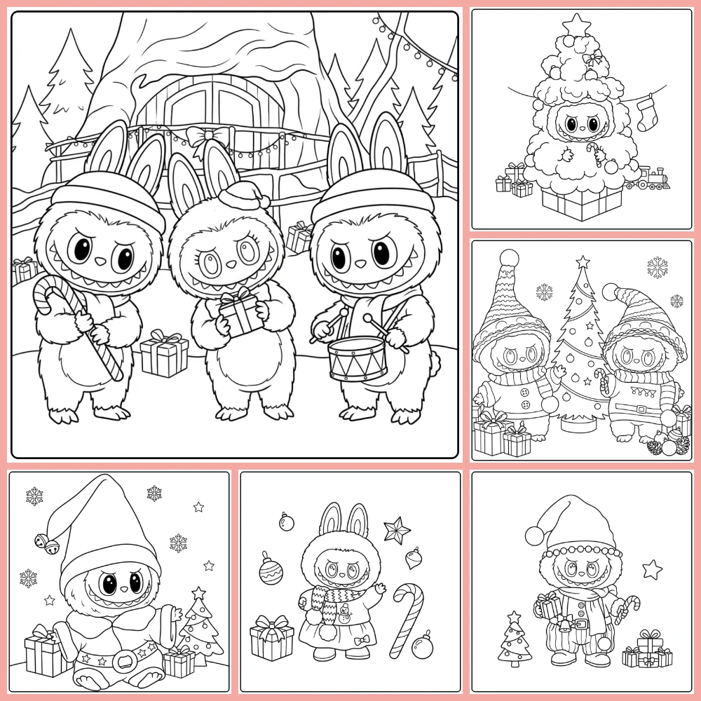 Gratis Kleurplaten Labubu Kerst Om Te Printen PDF