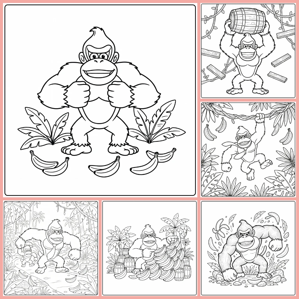 Gratis Donkey Kong Kleurplaten Om Te Printen PDF