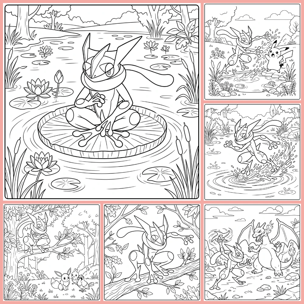 Gratis Greninja Kleurplaten Om Te Printen PDF