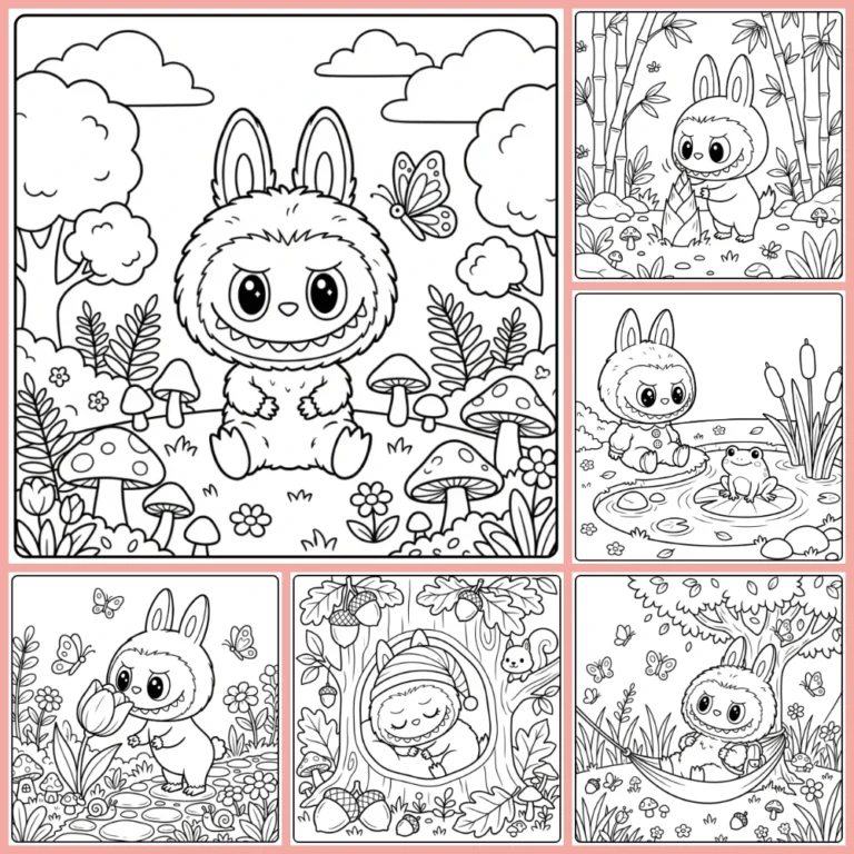 Gratis Kawaii Labubu Kleurplaten Om Te Printen PDF