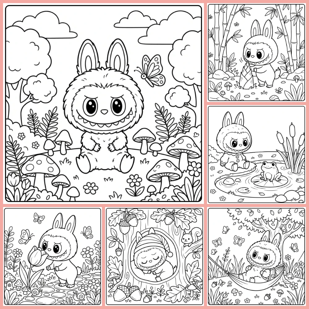 Gratis Kawaii Labubu Kleurplaten Om Te Printen PDF