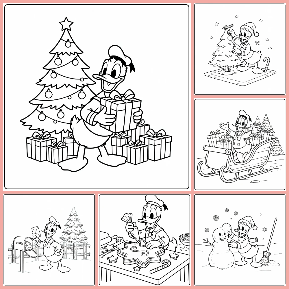 Gratis Kleurplaten Donald Duck Kerst Om Te Printen PDF Voor Alle