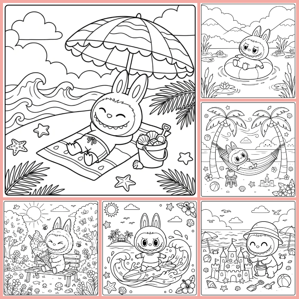 Gratis Kleurplaten Labubu Zomer Om Te Printen PDF