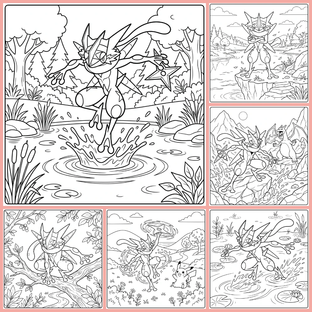 Gratis Kleurplaten Mega Greninja Om Te Printen PDF