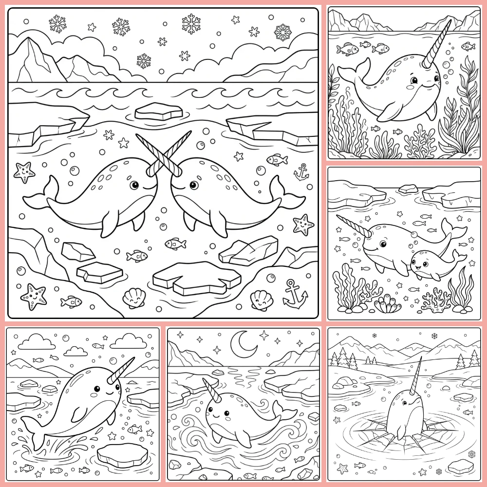 Gratis Kleurplaten Narwal Om Te Printen PDF