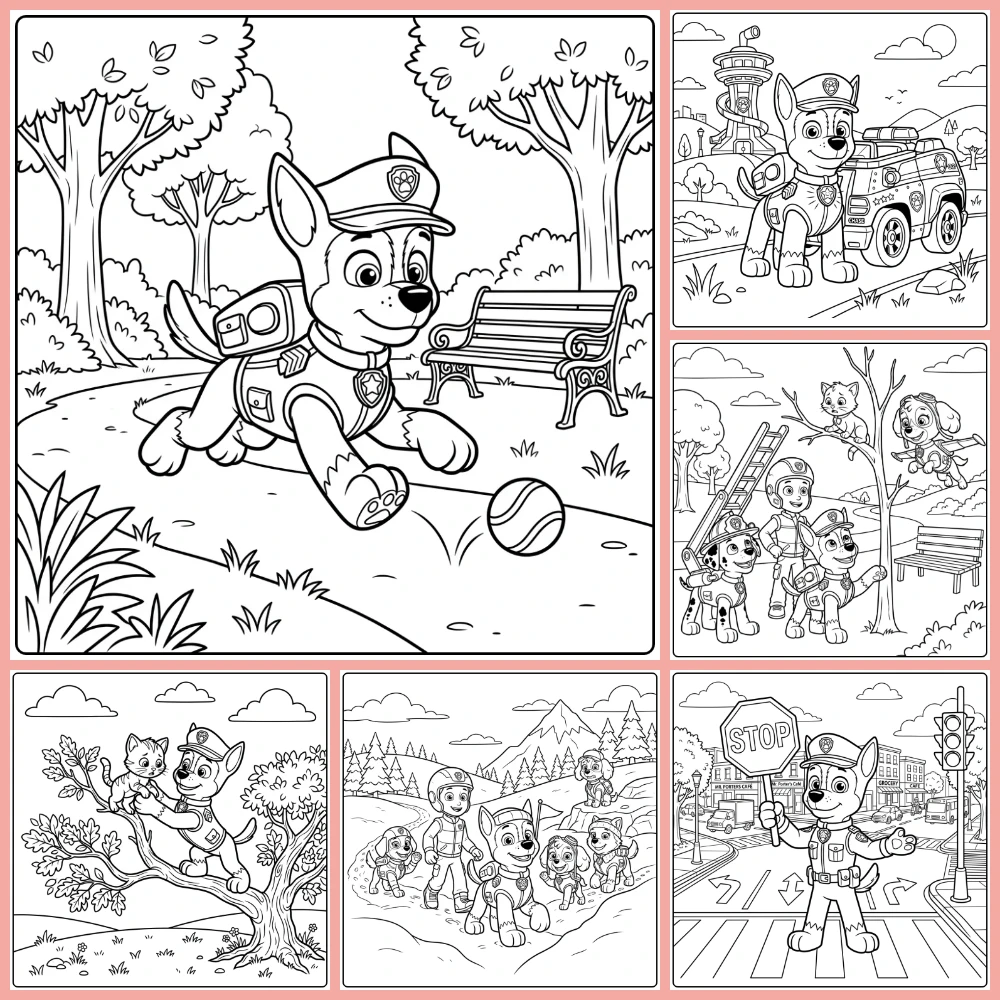 Gratis Kleurplaten Paw Patrol Chase Om Te Printen PDF