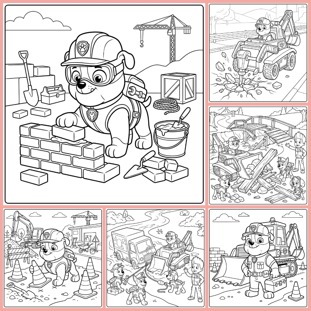 Gratis Kleurplaten Paw Patrol Rubble Om Te Printen PDF