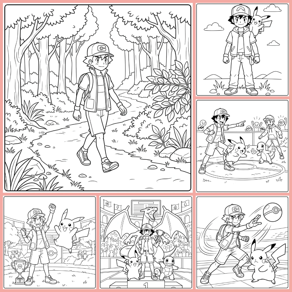 Gratis Kleurplaten Pokemon Ash Om Te Printen PDF