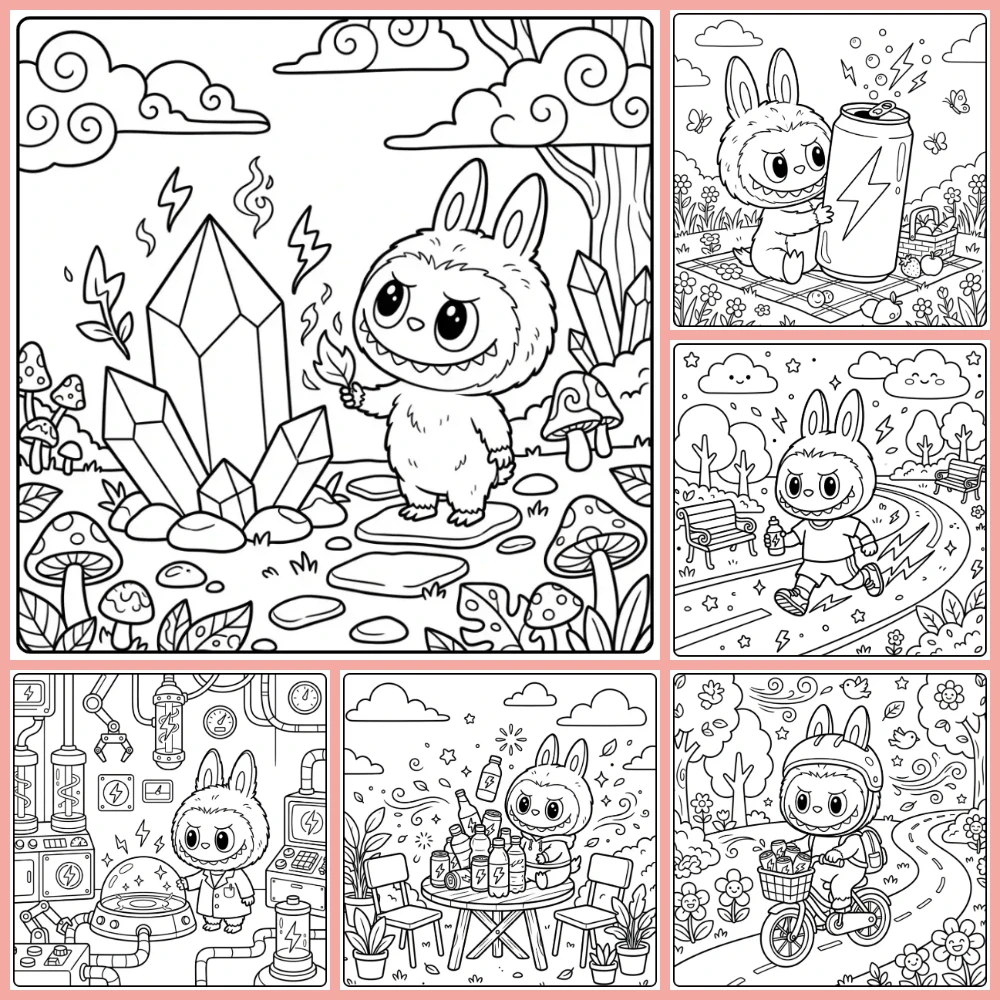 Gratis Labubu Big Into Energy Kleurplaten Om Te Printen PDF