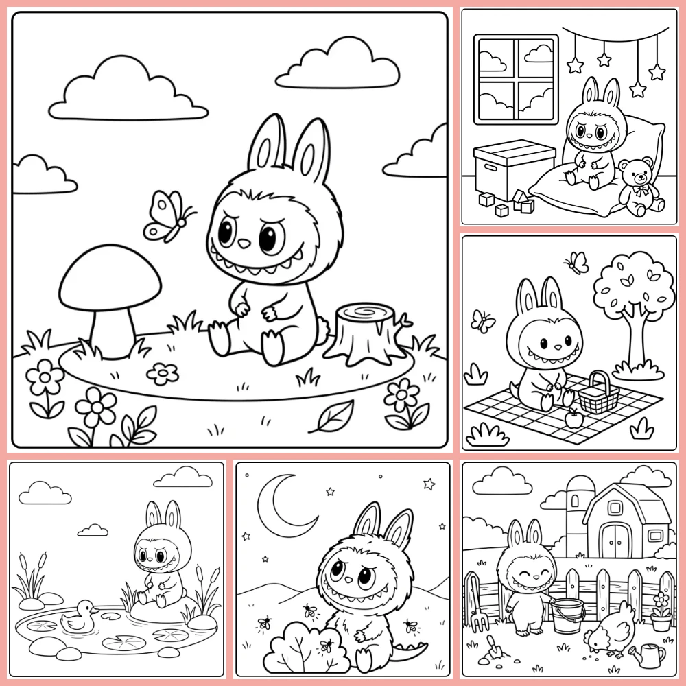 Gratis Labubu Kleurplaten Makkelijk Om Te Printen PDF